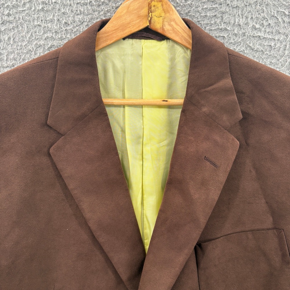 Hickey Freeman Sport Coat Men 40R Brown Faux Suede Two Button Jacket Bill Owings